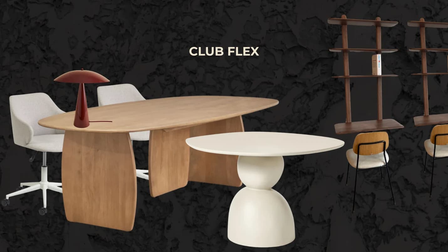 Mobiliário Club Flex: mesas partilhadas e diferentes lugares para trabalhar